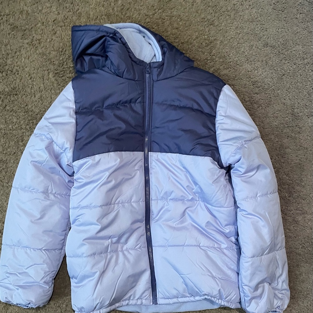London Fog Two-Tone Blue Puffer Jacket